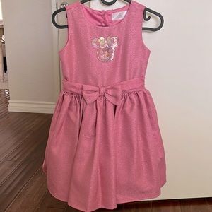 Pink Minnie Mouse dress sequins glitter 7/8